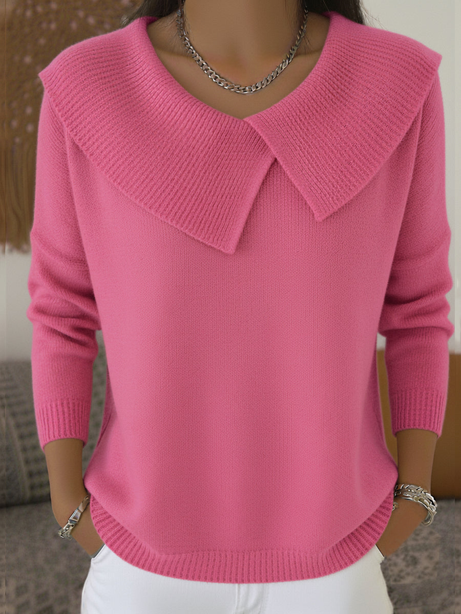 Alyssa Warm Sweater with Soft Collar