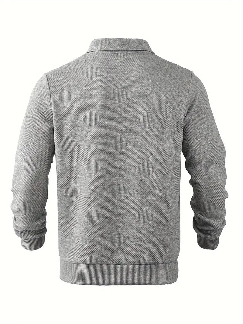 Didier Vintage Zip-Up Sweater with Geometric Design