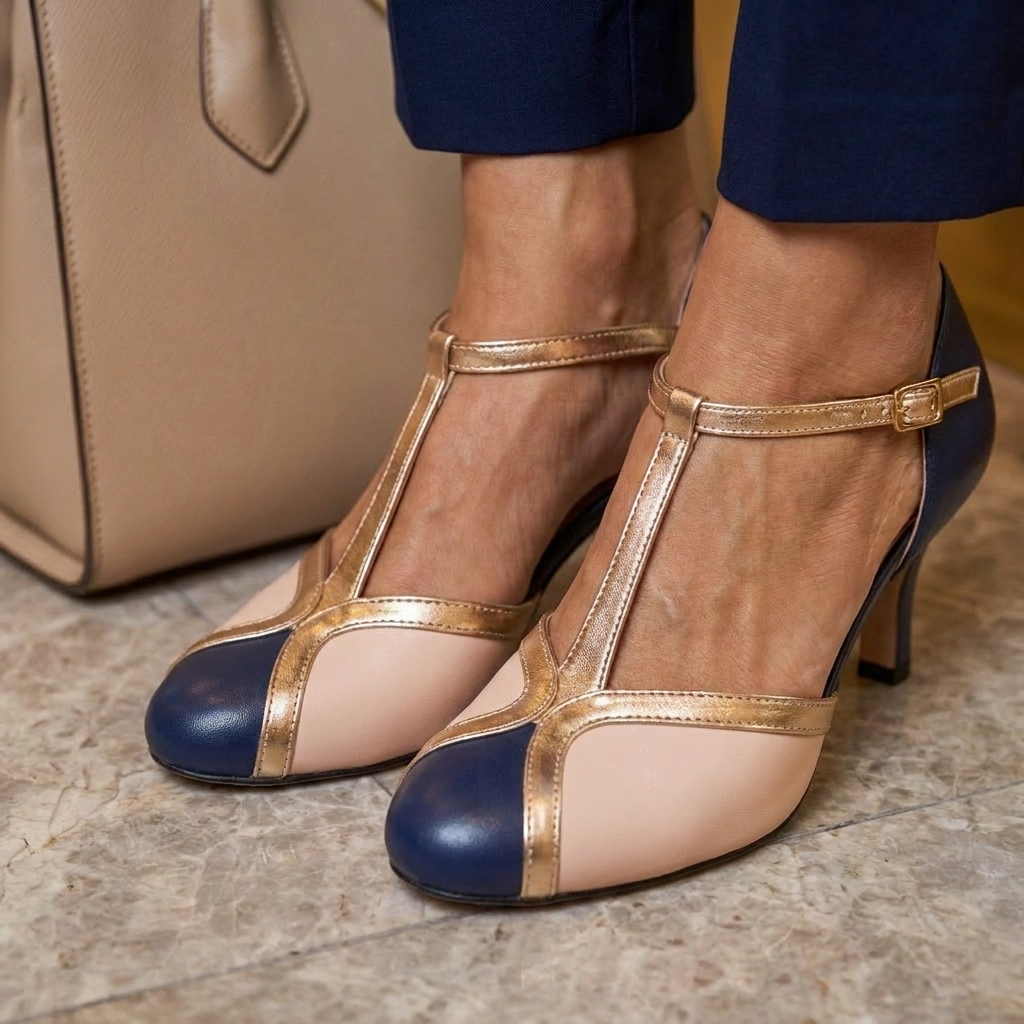 Sierra Comfortable T-strap Heels