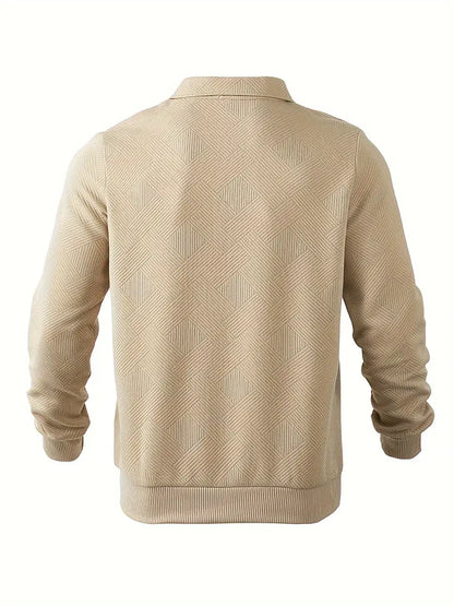 Didier Vintage Zip-Up Sweater with Geometric Design