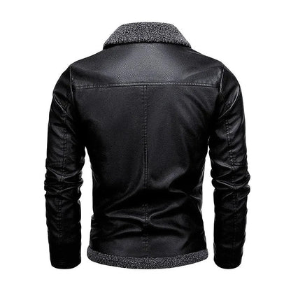 Mateo Elegant Plush Leather Jacket
