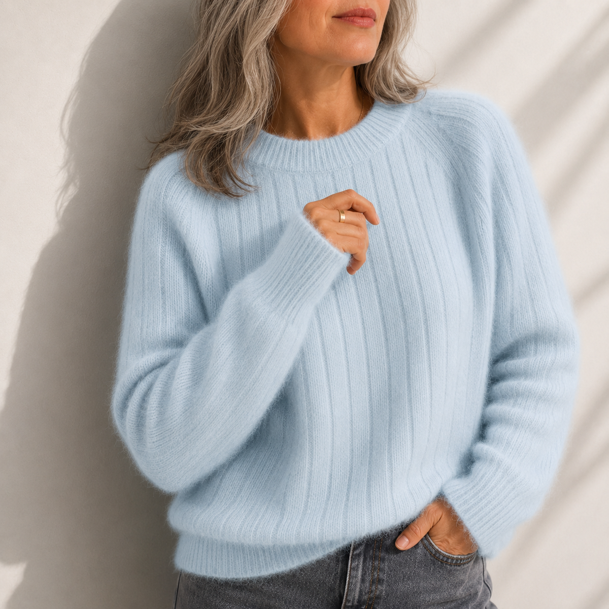 Ruby Solid Colour Fluffy Sweater