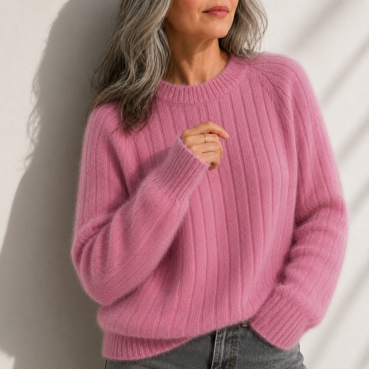 Ruby Solid Colour Fluffy Sweater