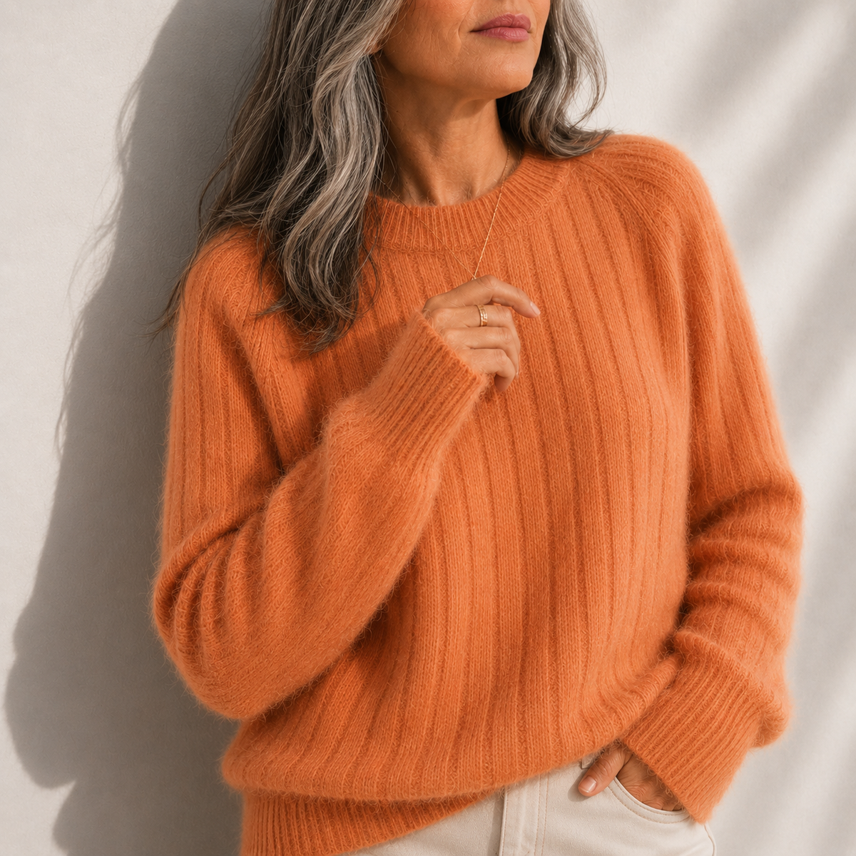 Ruby Solid Colour Fluffy Sweater