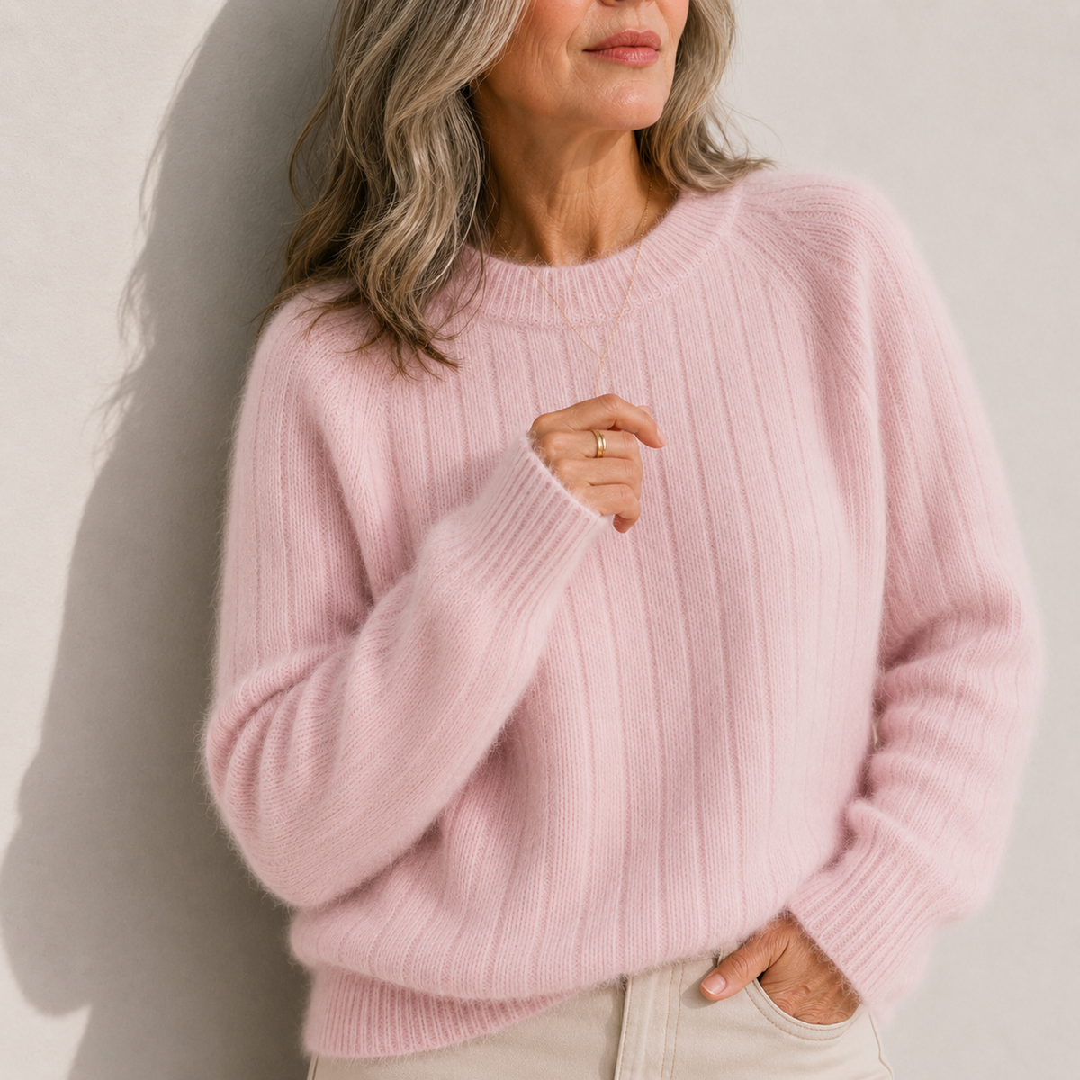 Ruby Solid Colour Fluffy Sweater