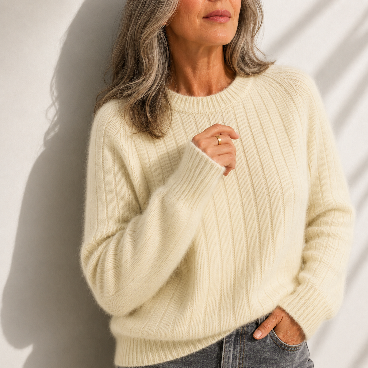 Ruby Solid Colour Fluffy Sweater