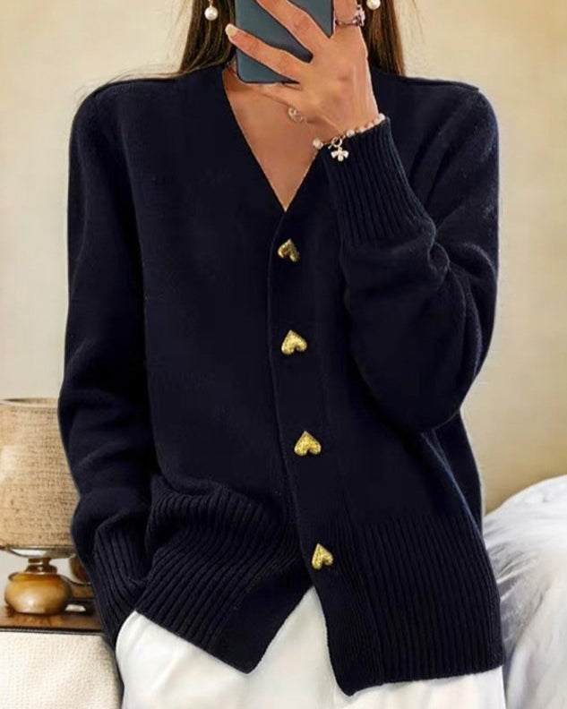 Adele Heart-button cardigan