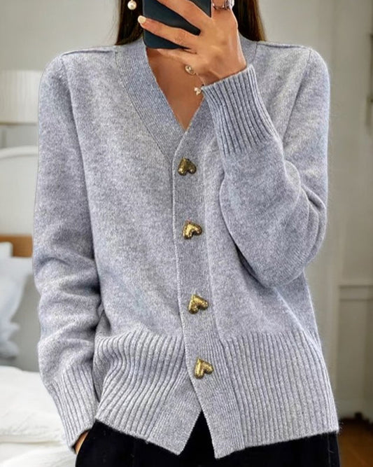 Adele Heart-button cardigan