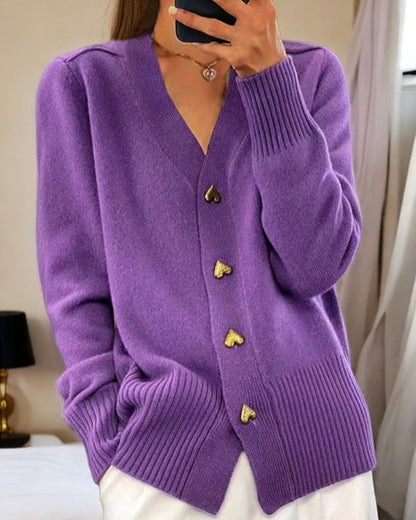 Adele Heart-button cardigan