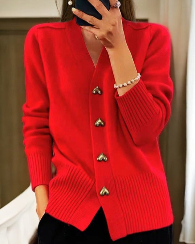 Adele Heart-button cardigan