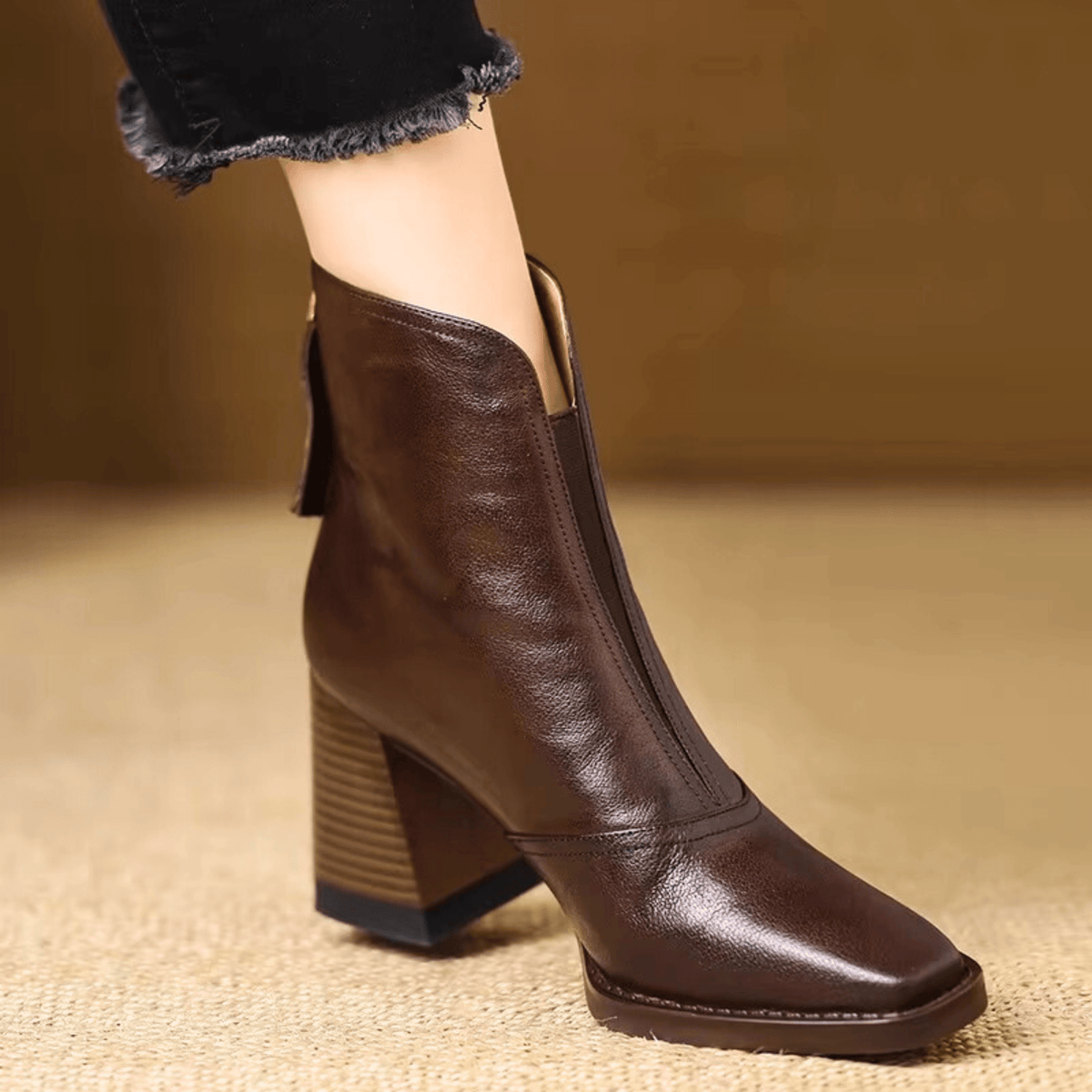 Jessica Luxury Mid-Heel Ankle Boots