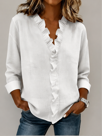 Indie-blouse met ruches